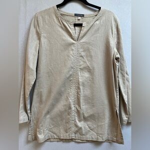 StreetOne 100% Linen Long Sleeve Tunic Top Sz M